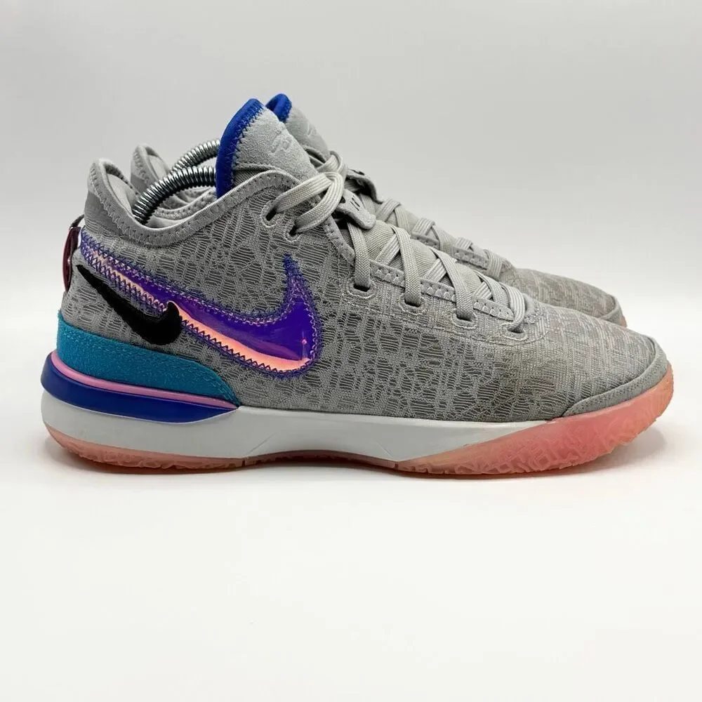Nike Zoom LeBron NXXT Gen basketball Shoe Wolf Grey and Pink Spell - US Big Kids